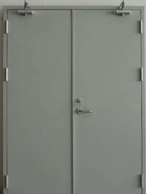 double-leaf steel fire door