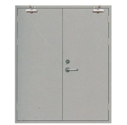 double-leaf steel fire door