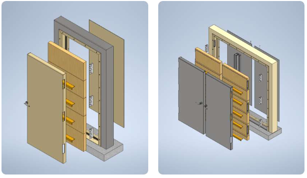 Single & double blast door exploded view