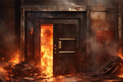 fire door in fire