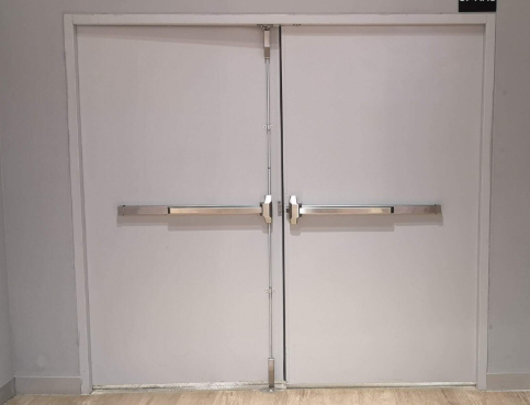 fire resistant door with panic bar