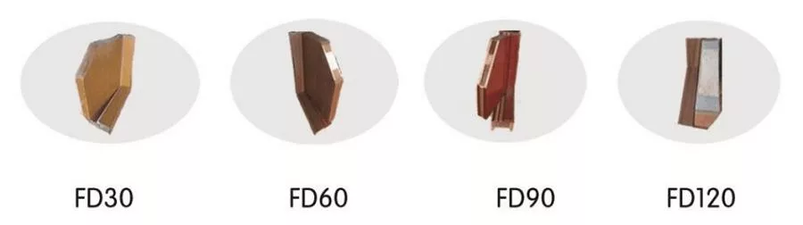 Materials of FD with different fire door ratings